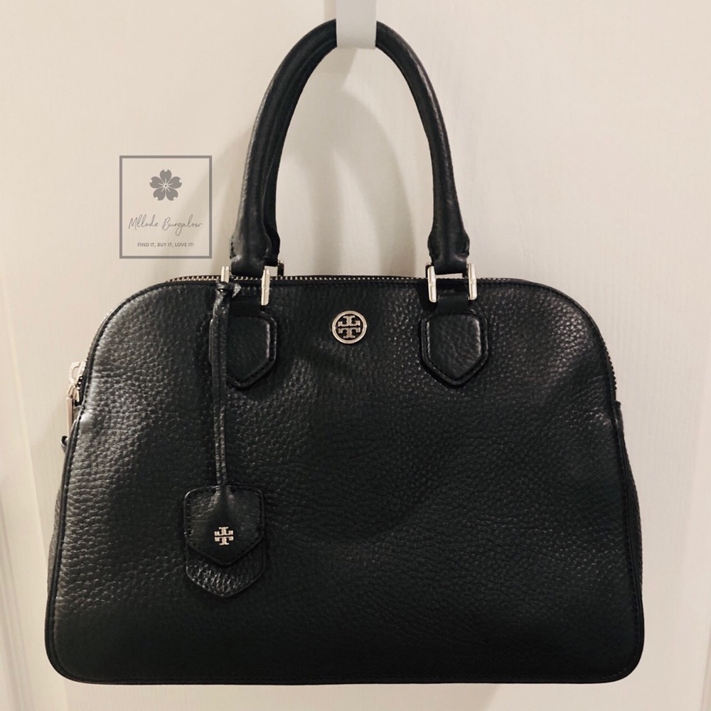Tory Burch - Robinson Pebbled Triple-Zip Satchel